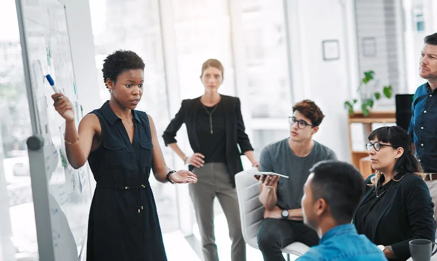 Group of people of different culture in a meeting