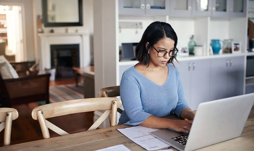 woman working from home